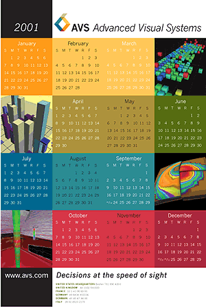 Promotional Calendar designed for Advanced Visual Systems (Nasdaq: MUZE).